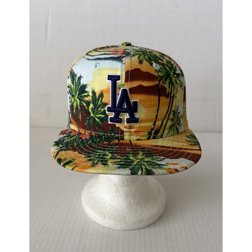 LA Dodgers New Era Tropical Sunset Floral Baseball Hat Cap Adult Size 7 - 55.8cm